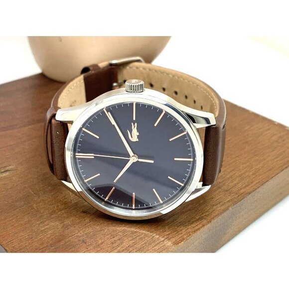 Lacoste Men's Watch 2011046 Vienna Quartz Blue Dial Brown Leather Band 4… - Picture 7 of 13